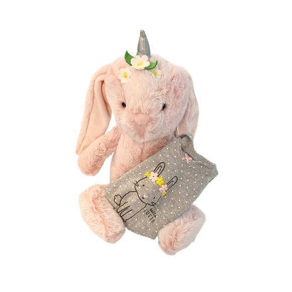 Bundle of Baby Bunny Onesie &16" NWT Pink Unicorn Bunny Size 6 Months. - Picture 2 of 9